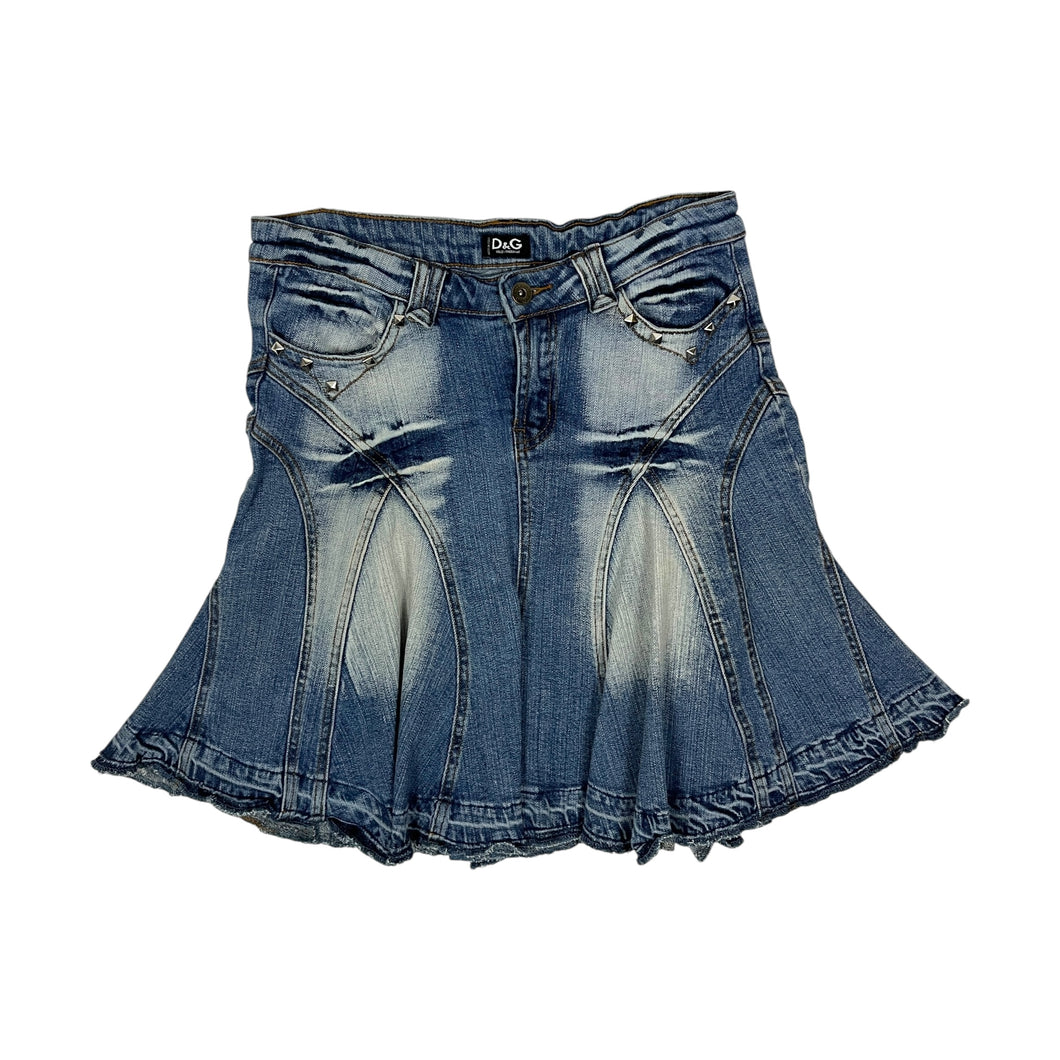 Women's Dolce & Gabbana Studded Denim Skirt - Size M