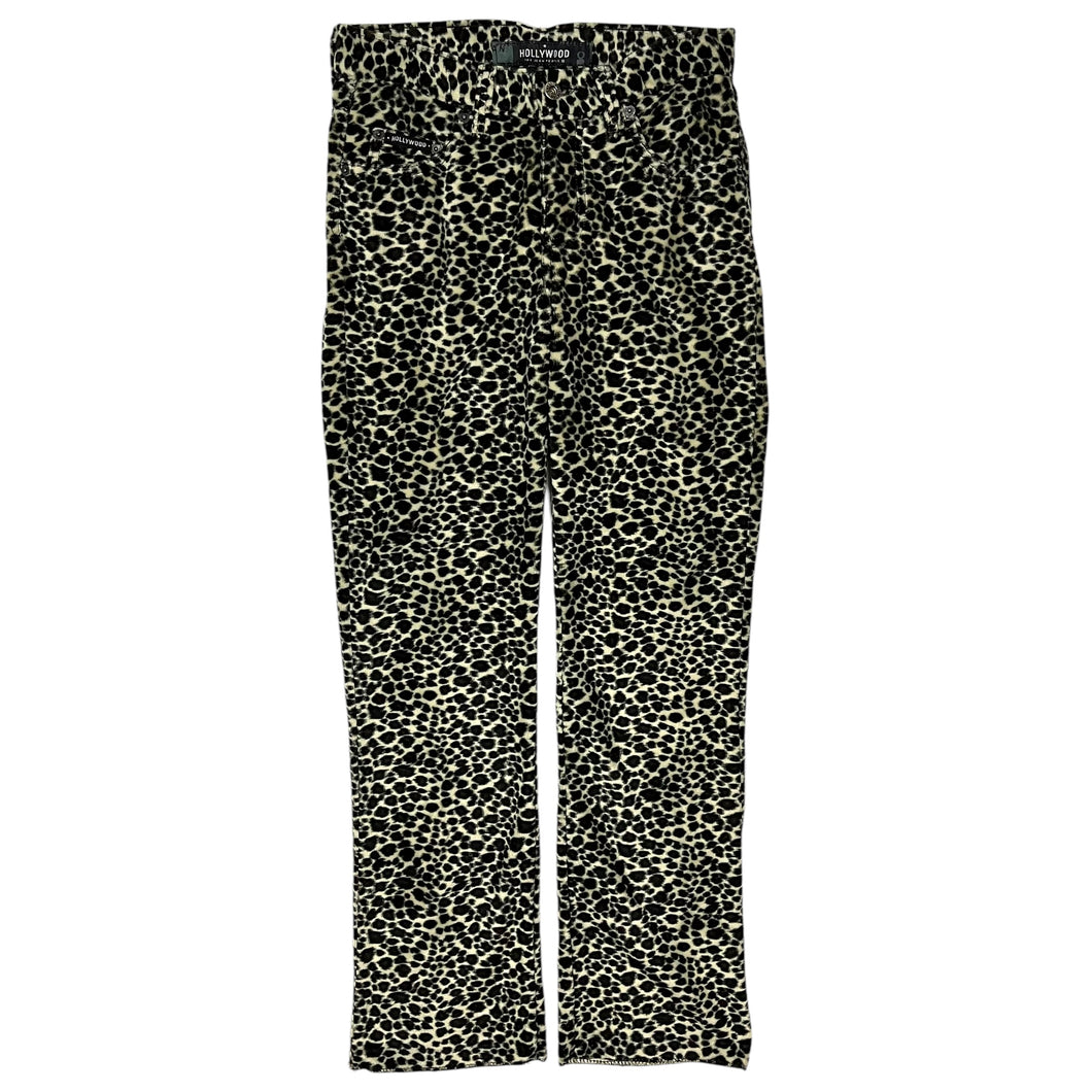 Women's Hollywood Faux Leopard Fur Print Pants - Size S