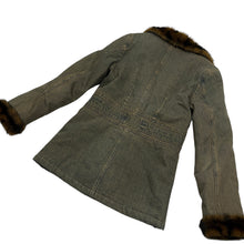 Load image into Gallery viewer, Women’s XOXO Faux Fur Denim Jacket - Size S
