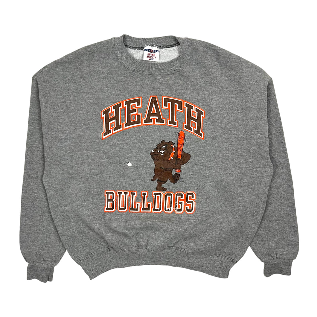 Heath Bulldogs Baseball Crewneck Sweatshirt - Size L