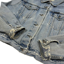 Load image into Gallery viewer, Distressed Harley-Davidson Denim Biker Jacket - Size S/M

