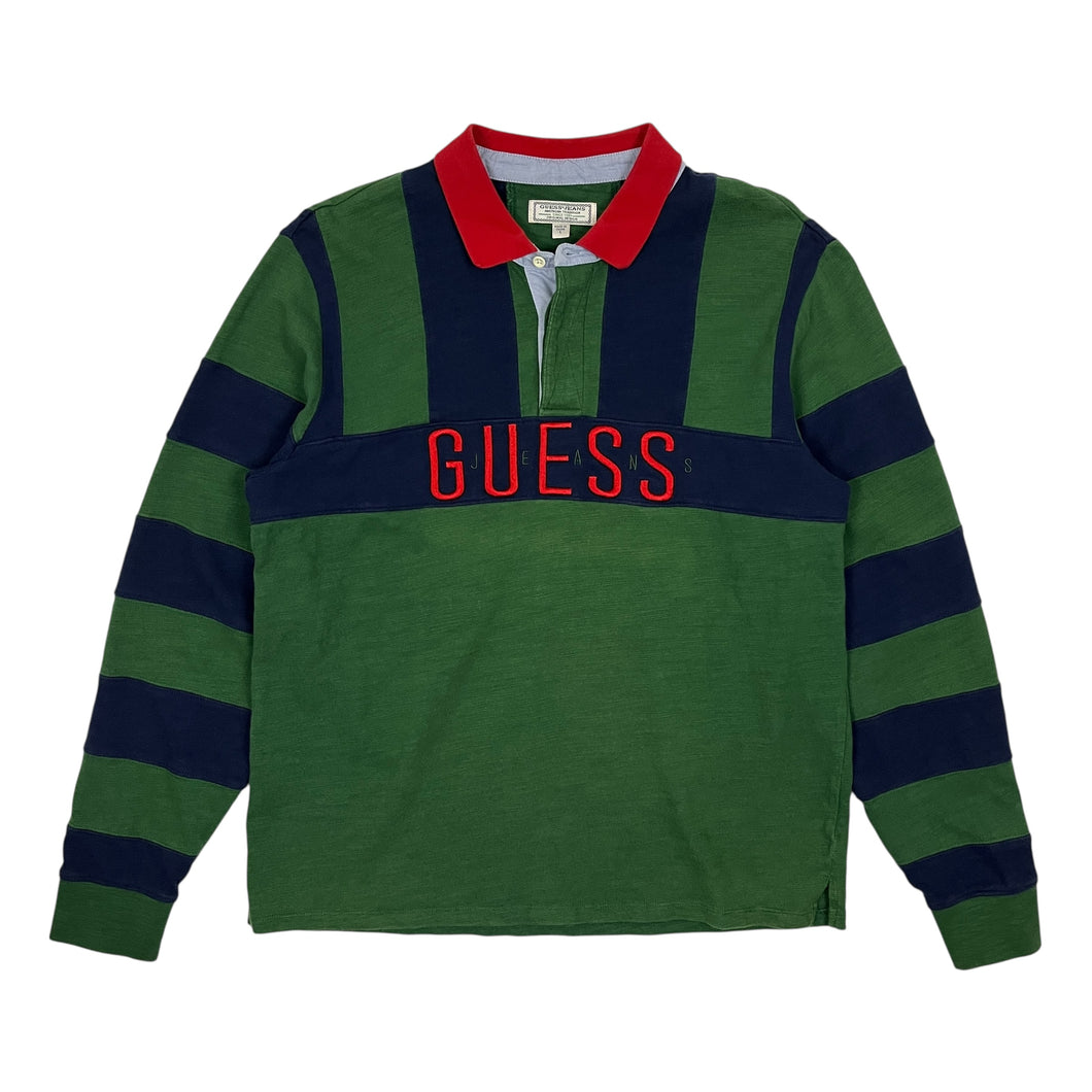 Guess Jeans USA Striped Polo Long Sleeve - Size L/XL