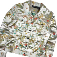 Load image into Gallery viewer, Women&#39;s Faux Silk Dragon &amp; Phoenix Trucker Jacket - Size S/M
