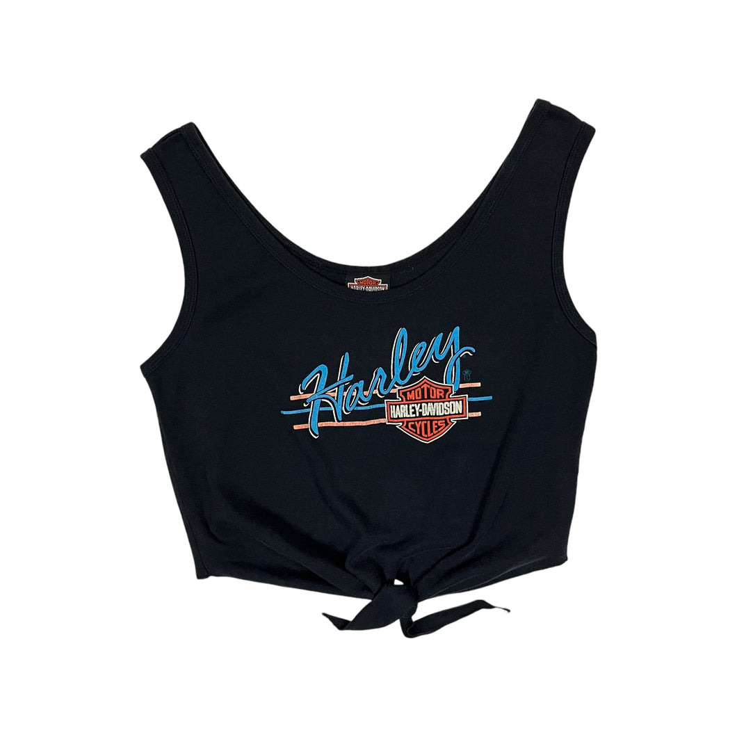 1991 Women's Harley-Davidson Tie Up Crop Top - Size L