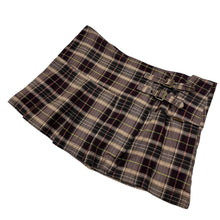 Load image into Gallery viewer, Women&#39;s Plaid Double Buckle Mini Skirt - Size L
