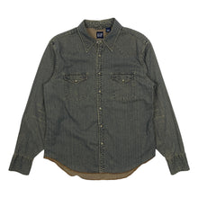 Load image into Gallery viewer, Gap Mud Wash Pearl Snap Western Shirt - Size L
