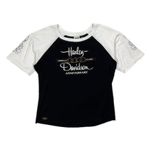 Load image into Gallery viewer, Women&#39;s Harley-Davidson Rhinestone 110th Anniversary Baseball Tee - Size XL
