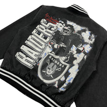 Load image into Gallery viewer, Los Angeles Raiders Denim Bomber Jacket - Size L
