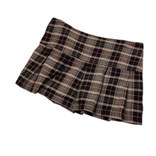 Load image into Gallery viewer, Women&#39;s Plaid Double Buckle Mini Skirt - Size L
