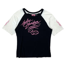 Load image into Gallery viewer, Women&#39;s Harley-Davidson Sparkle Script Logo Baseball Tee - Size XL
