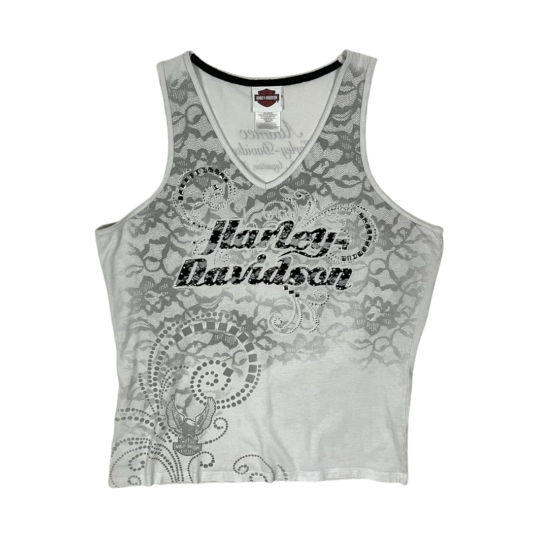 Women's Harley-Davidson Rhinestone Embellished Lace Tank - Size XL