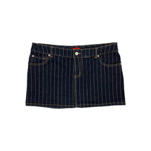 Load image into Gallery viewer, Women&#39;s Blueasphalt Pinstriped Denim Mini Skirt - Size L
