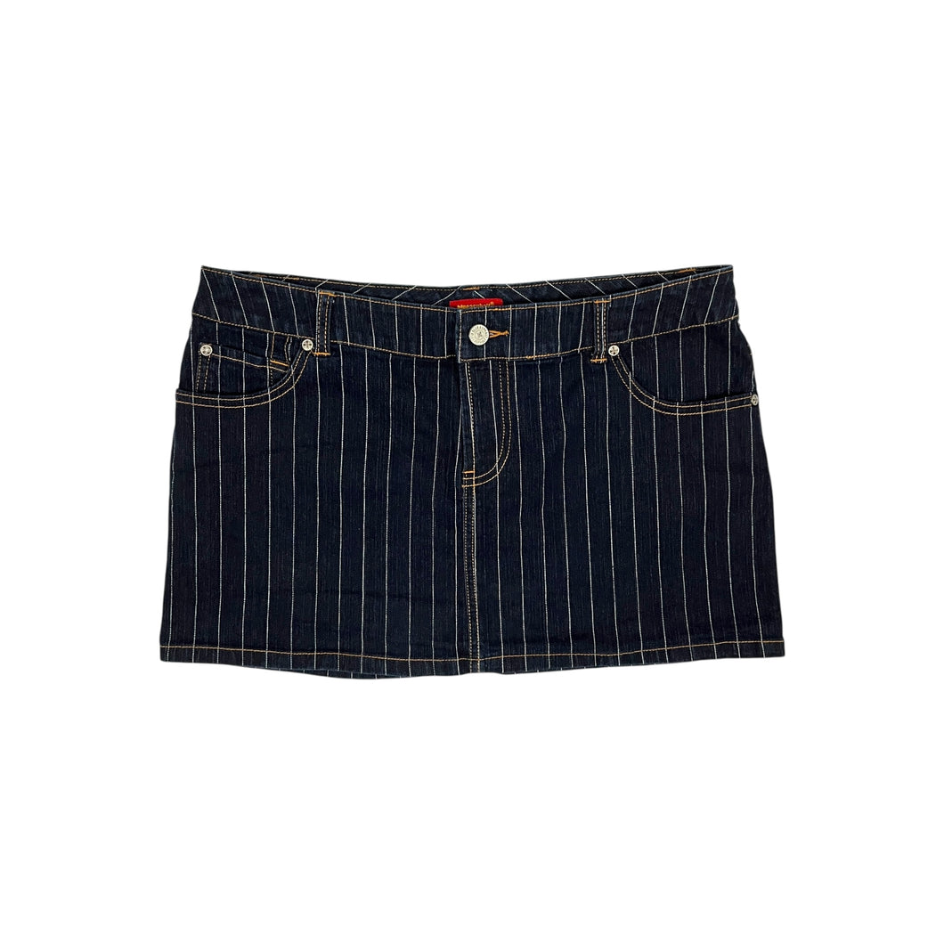 Women's Blueasphalt Pinstriped Denim Mini Skirt - Size L