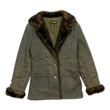 Load image into Gallery viewer, Women’s XOXO Faux Fur Denim Jacket - Size S

