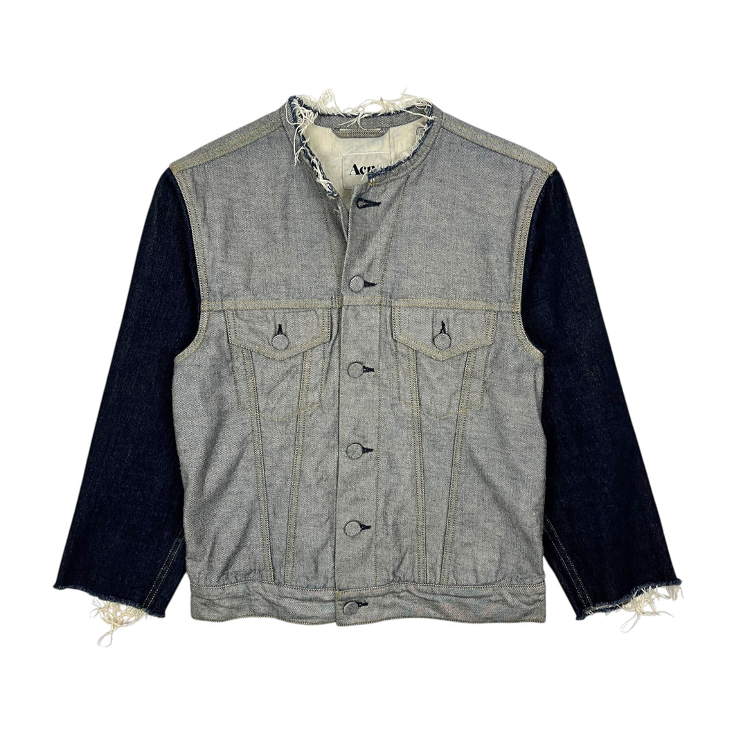 Women's Distressed Acne Studios Two Tone Denim Jacket - Size S/M