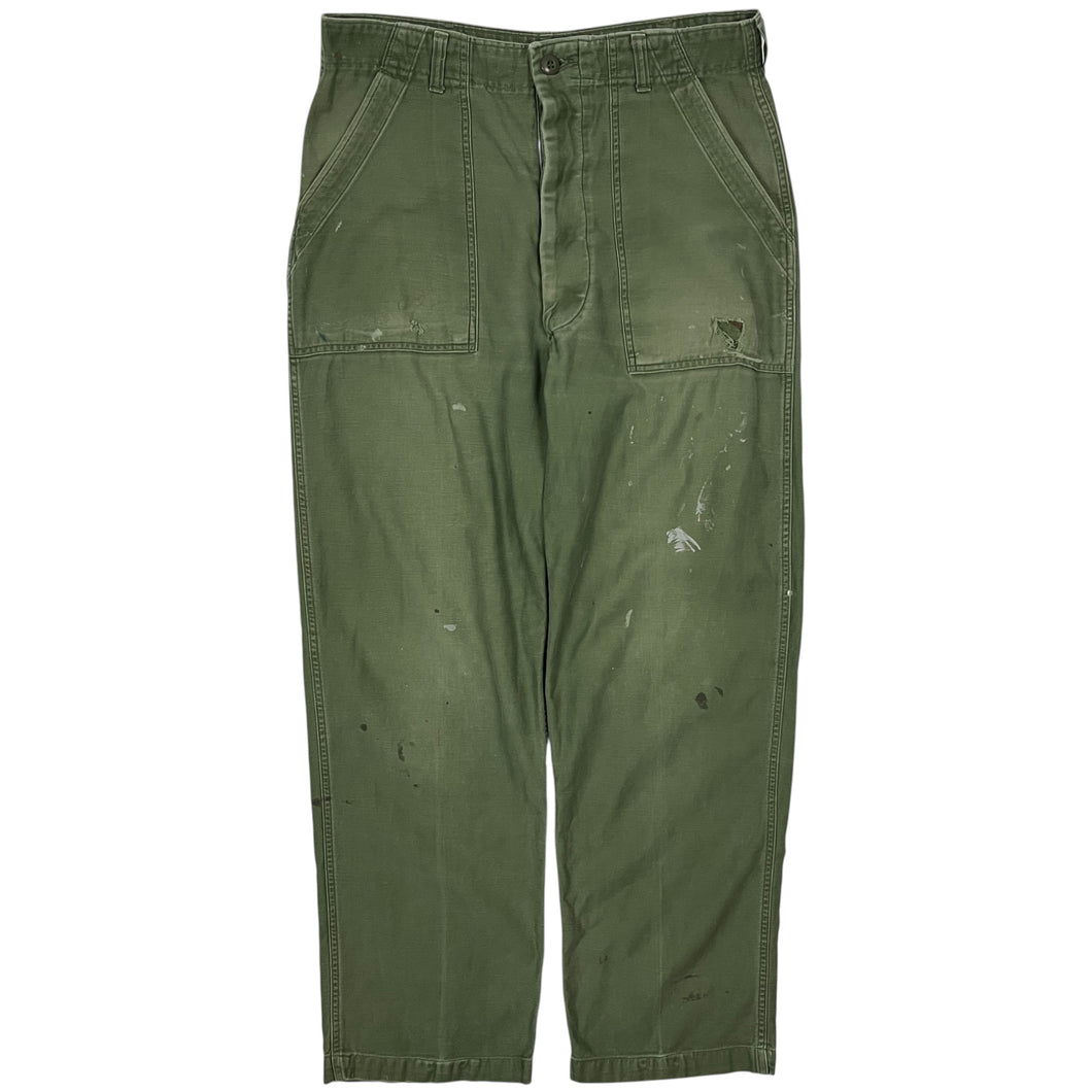 Distressed US Army OG-107 Trousers - Size 33
