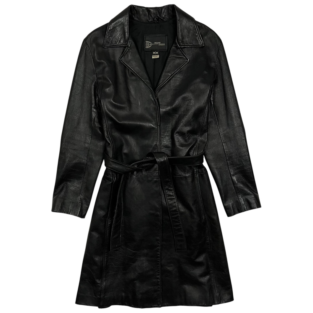Women's Roots Passport Leather Trench Coat - Size M