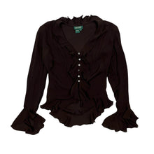 Load image into Gallery viewer, Women’s Lauren By Ralph Lauren Silk Ruffled Blouse - Size M
