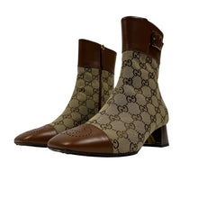 Load image into Gallery viewer, Gucci Ellis GG Monogram Ankle Boots - Size 38.5
