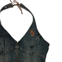 Load image into Gallery viewer, Women&#39;s Harley-Davidson Embellished Denim Halter Top - Size L
