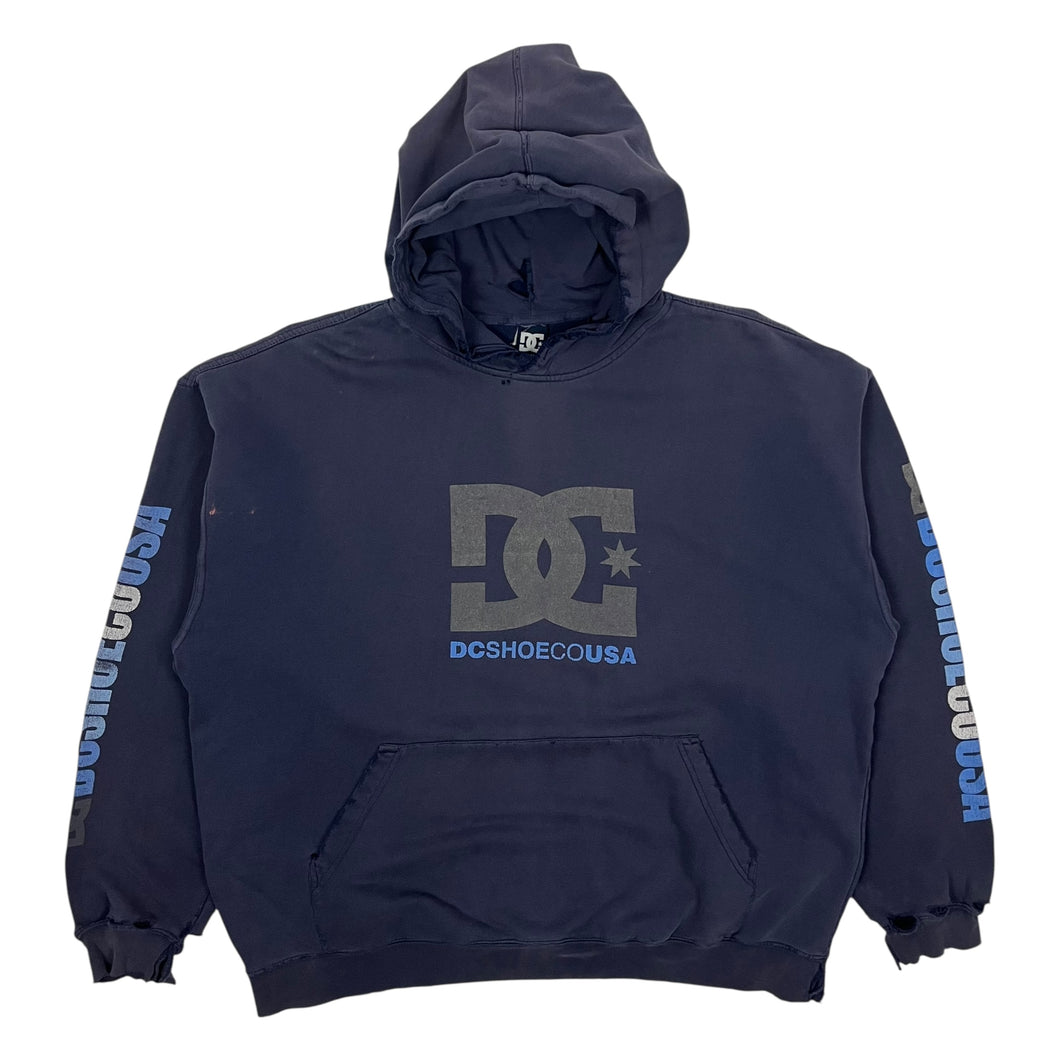 Distressed DC Shoe Co. USA Hoodie - Size XL/XXL