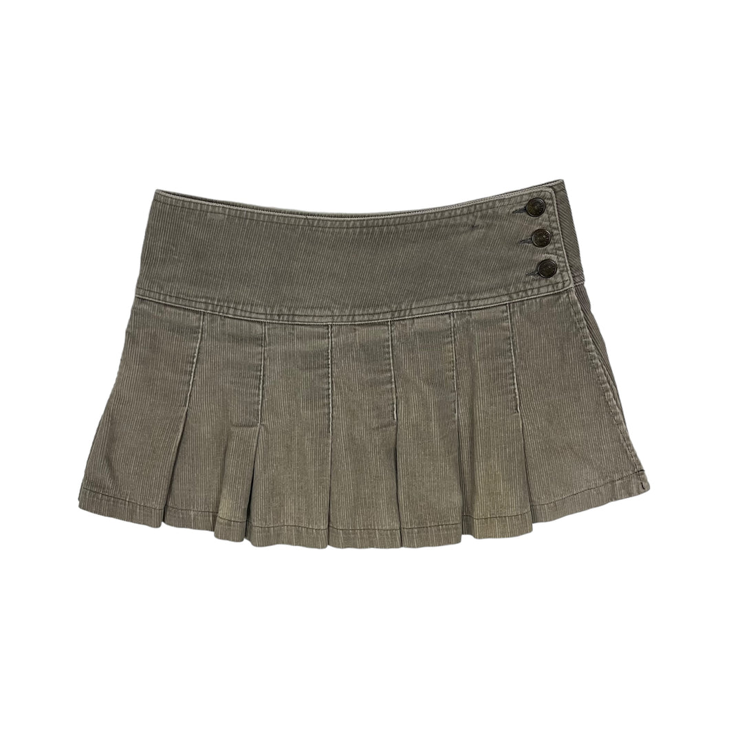 Women's Pleated Corduroy Button Skirt - Size S