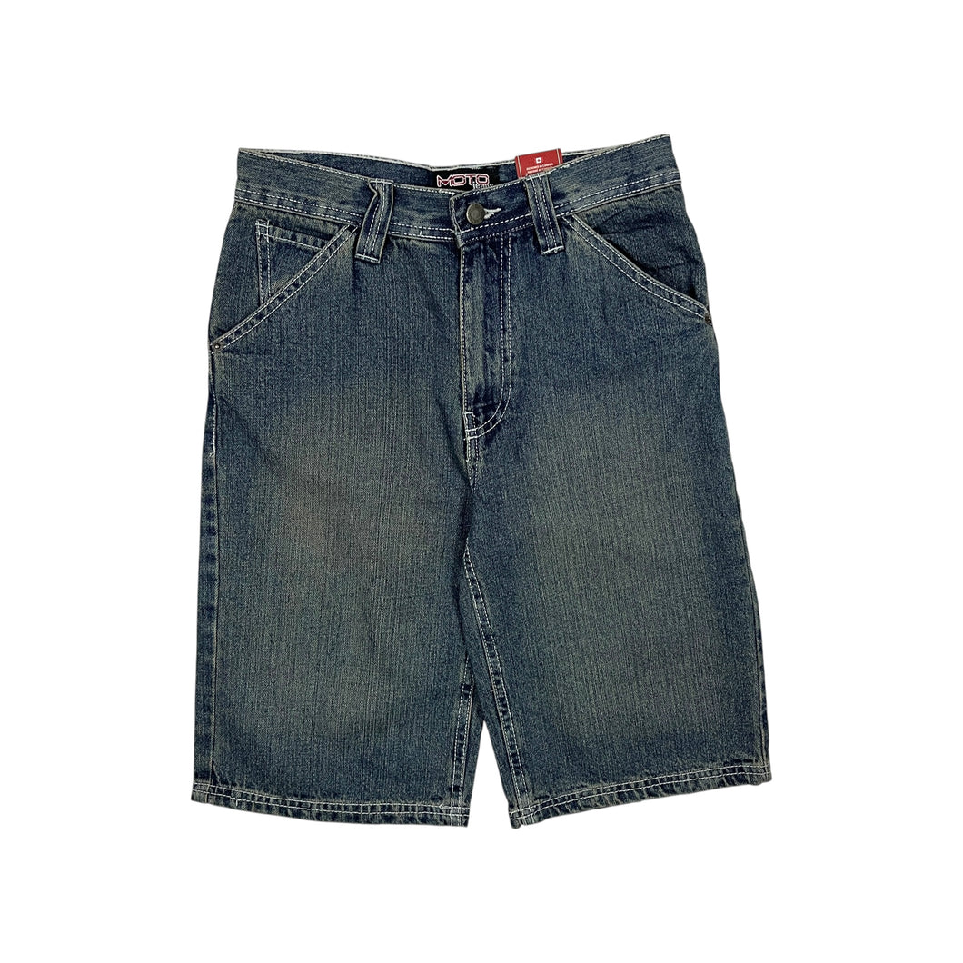 Deadstock Women's Moto Jeans Baggy Denim Shorts - Size S