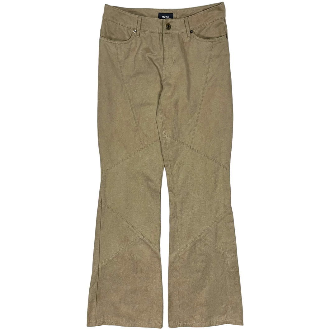 Women's Mexx Suede Panelled Low Rise Flared Trousers - Size XS/S