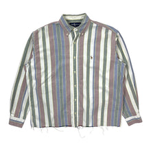 Load image into Gallery viewer, Ralph Lauren Vertical Stripe Raw Hem Button Down - Size M/L
