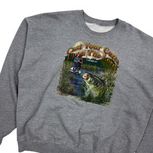 Load image into Gallery viewer, Cast Your Cares Christian Fishing Crewneck Sweatshirt - Size M/L
