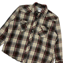 Load image into Gallery viewer, Wrangler Wrancher Pearl Snap Western Button Up Shirt - Size L
