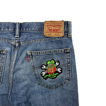 Load image into Gallery viewer, Levi&#39;s 505 Rat Fink Patched Denim Shorts - Size 33&quot;
