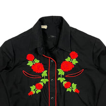 Load image into Gallery viewer, Embroidered Roses Western Cowboy Button Up Shirt - Size S
