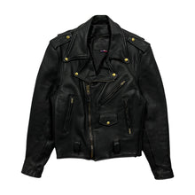 Load image into Gallery viewer, Branded Garments USA Made Leather Biker Jacket - Size M/L
