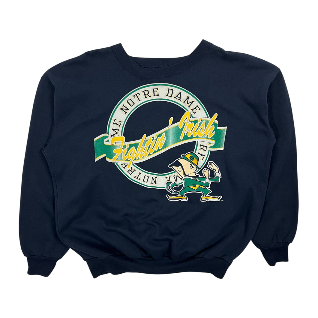 Notre Dame Fightin' Irish Puff Print Crewneck Sweatshirt - Size XL