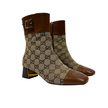 Load image into Gallery viewer, Gucci Ellis GG Monogram Ankle Boots - Size 38.5
