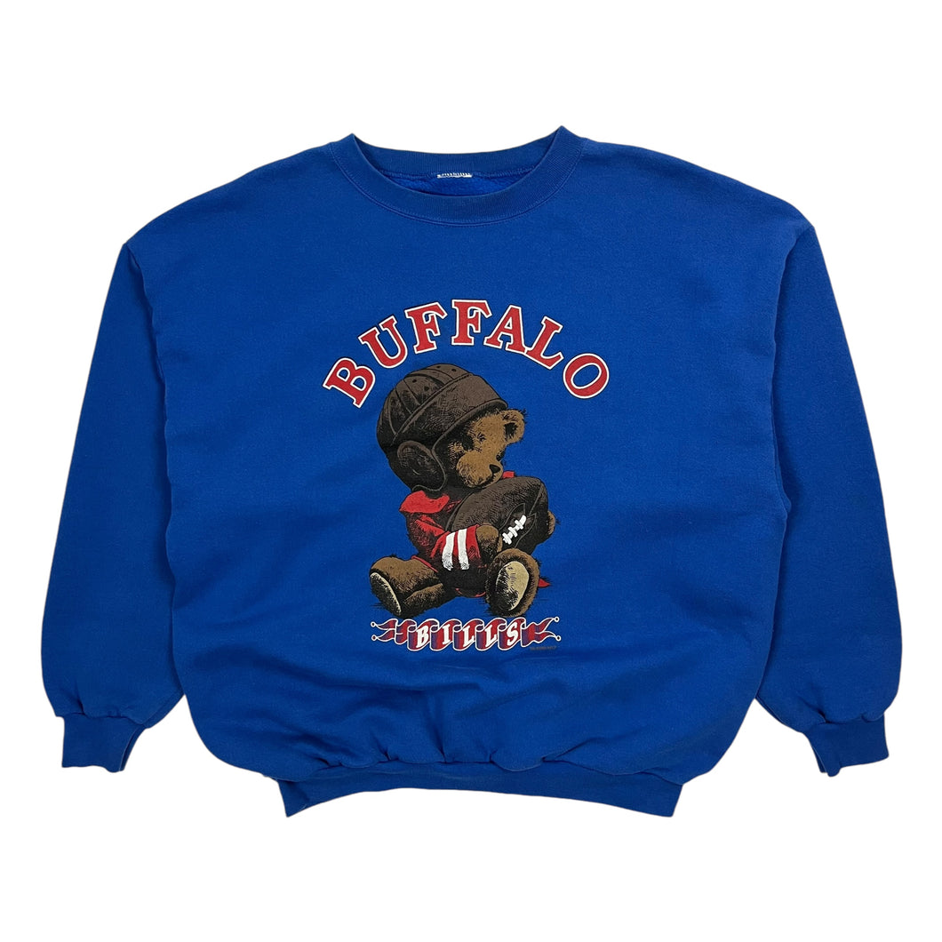 1993 Buffalo Bills Teddy Bear NFL Crewneck Sweatshirt - Size XXL