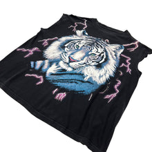 Load image into Gallery viewer, USA Thunder White Tiger Lightning Cut Off Tank - Size L
