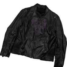 Load image into Gallery viewer, Women’s Tribal Leather Biker Jacket - Size XL
