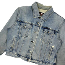Load image into Gallery viewer, Distressed Harley-Davidson Denim Biker Jacket - Size S/M
