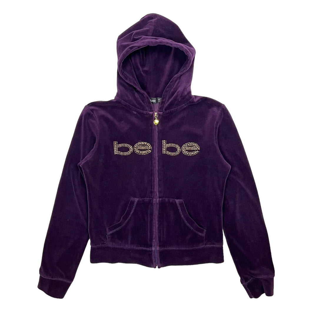 Women's Bebe Velour Embellished Hoodie - Size S