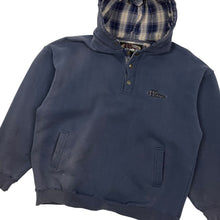 Load image into Gallery viewer, Sun Baked Distressed No Fear Henley Hoodie - Size M/L
