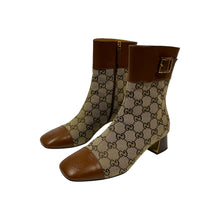 Load image into Gallery viewer, Gucci Ellis GG Monogram Ankle Boots - Size 38.5
