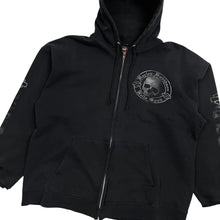 Load image into Gallery viewer, Distressed Harley-Davidson Hella Good Skull Zip-Up Hoodie - Size L
