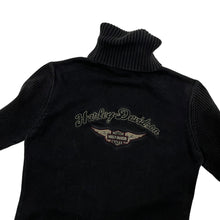 Load image into Gallery viewer, Women&#39;s Harley-Davidson Zip Up Cable Knit Sweater- Size L
