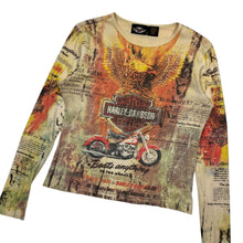 Load image into Gallery viewer, Women’s Harley-Davidson Rhinestone Eagle Biker All Over Print Long Sleeve - Size L
