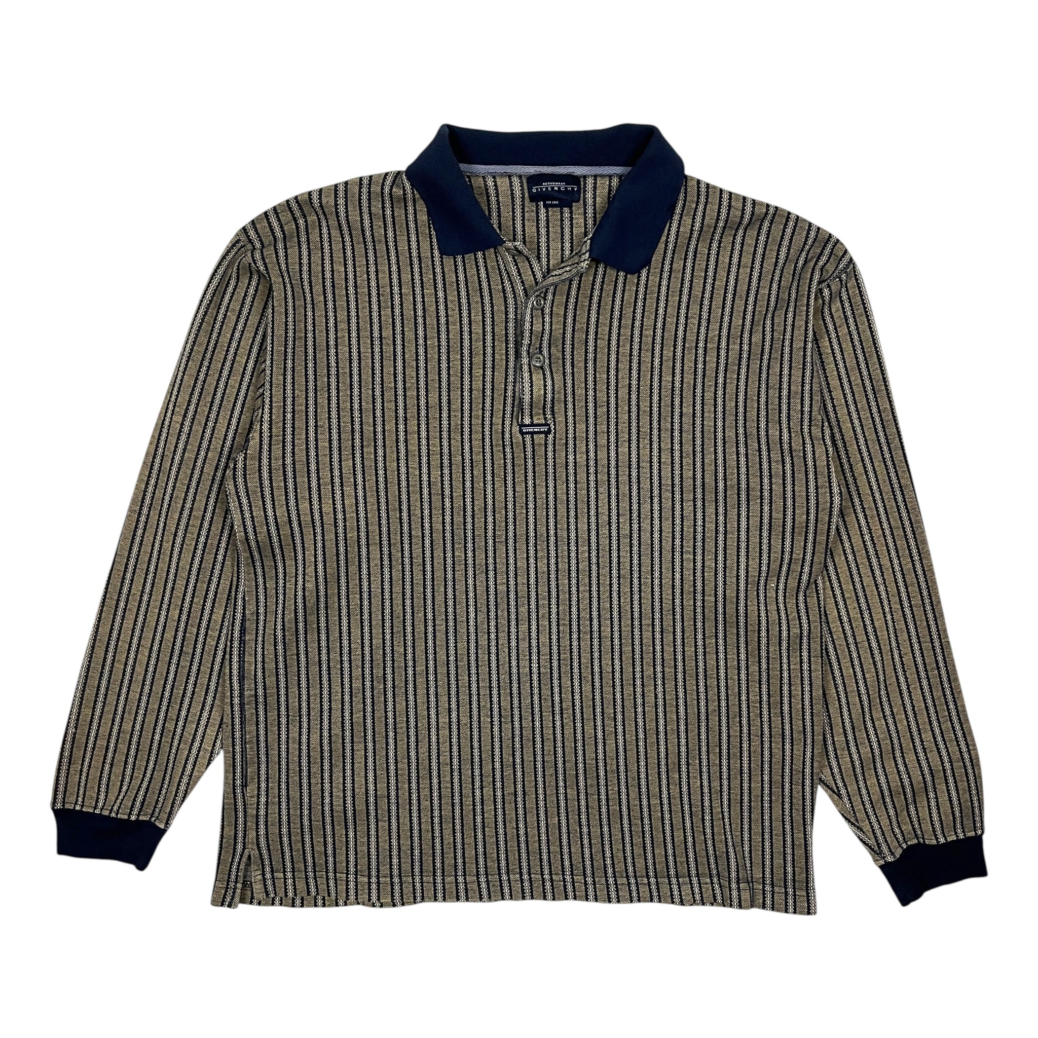 Givenchy Activewear Striped Polo Long Sleeve - Size L – Snafu Studios