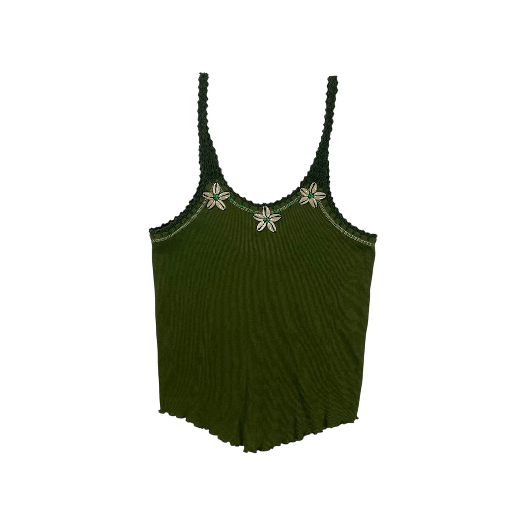 Women's Replay Floral Seashell Ribbed Tank - Size M