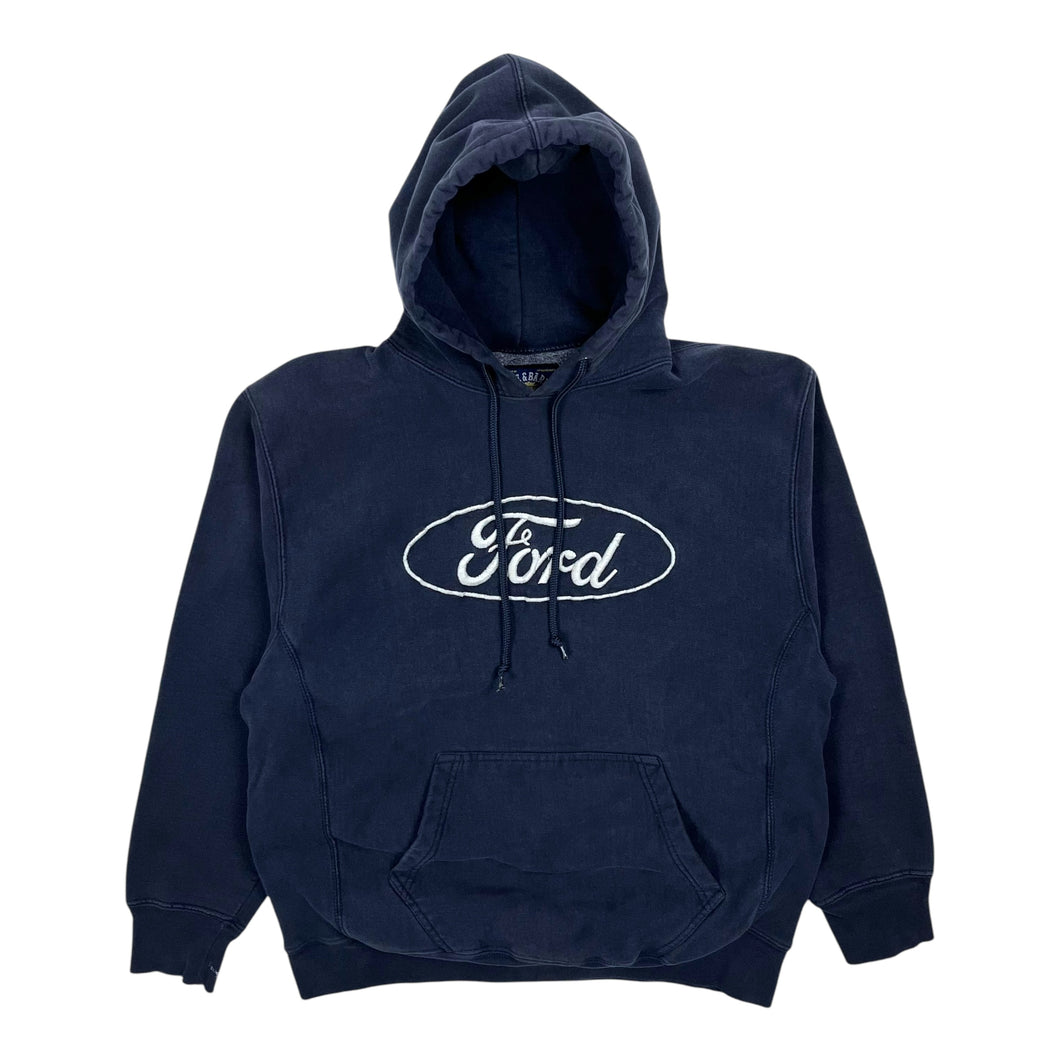 Ford Oval Logo Embroidered Heavyweight Pullover Hoodie - Size L