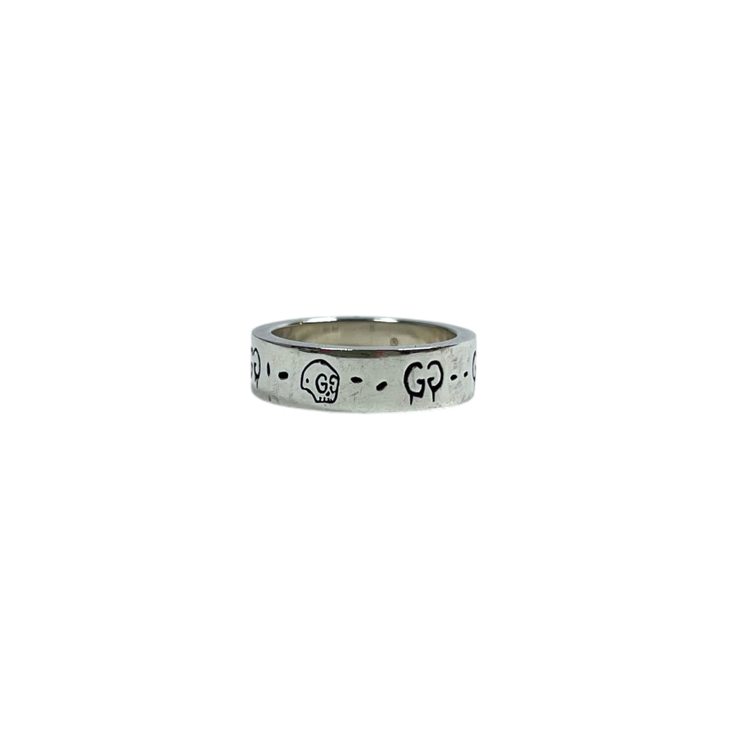 Gucci Monogram Skull Ring - Size 7.5US